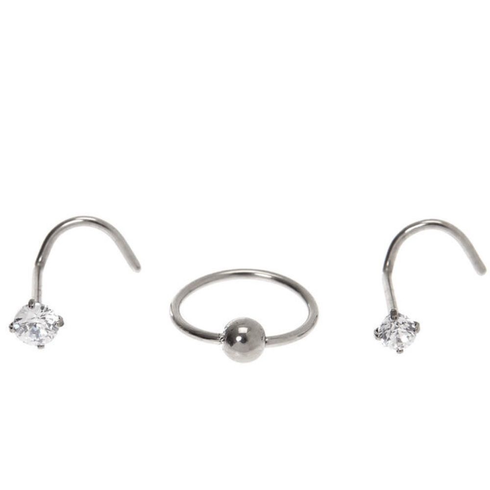 Nwt Titanium Nose Rings 3 Silver